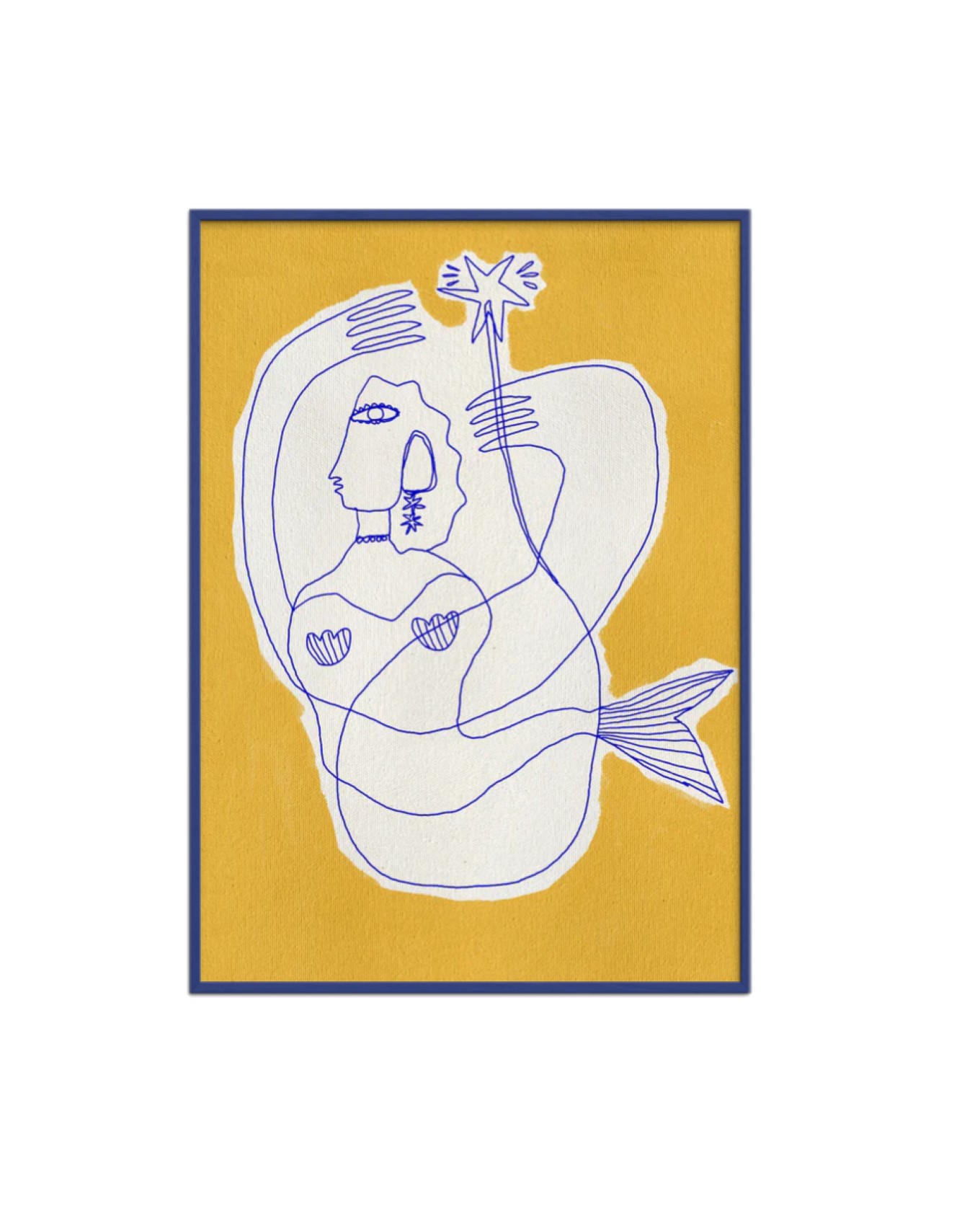 mermaid blue frame 50x70cm