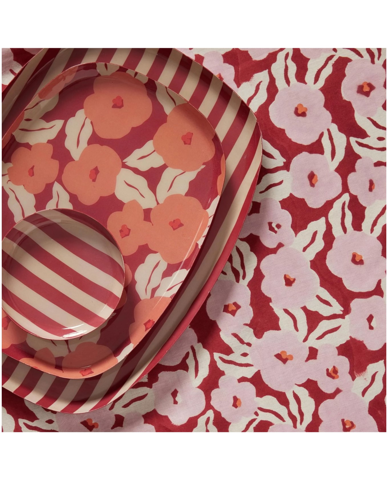 Tray Coffee 30 cm - Stripes Burgundy2
