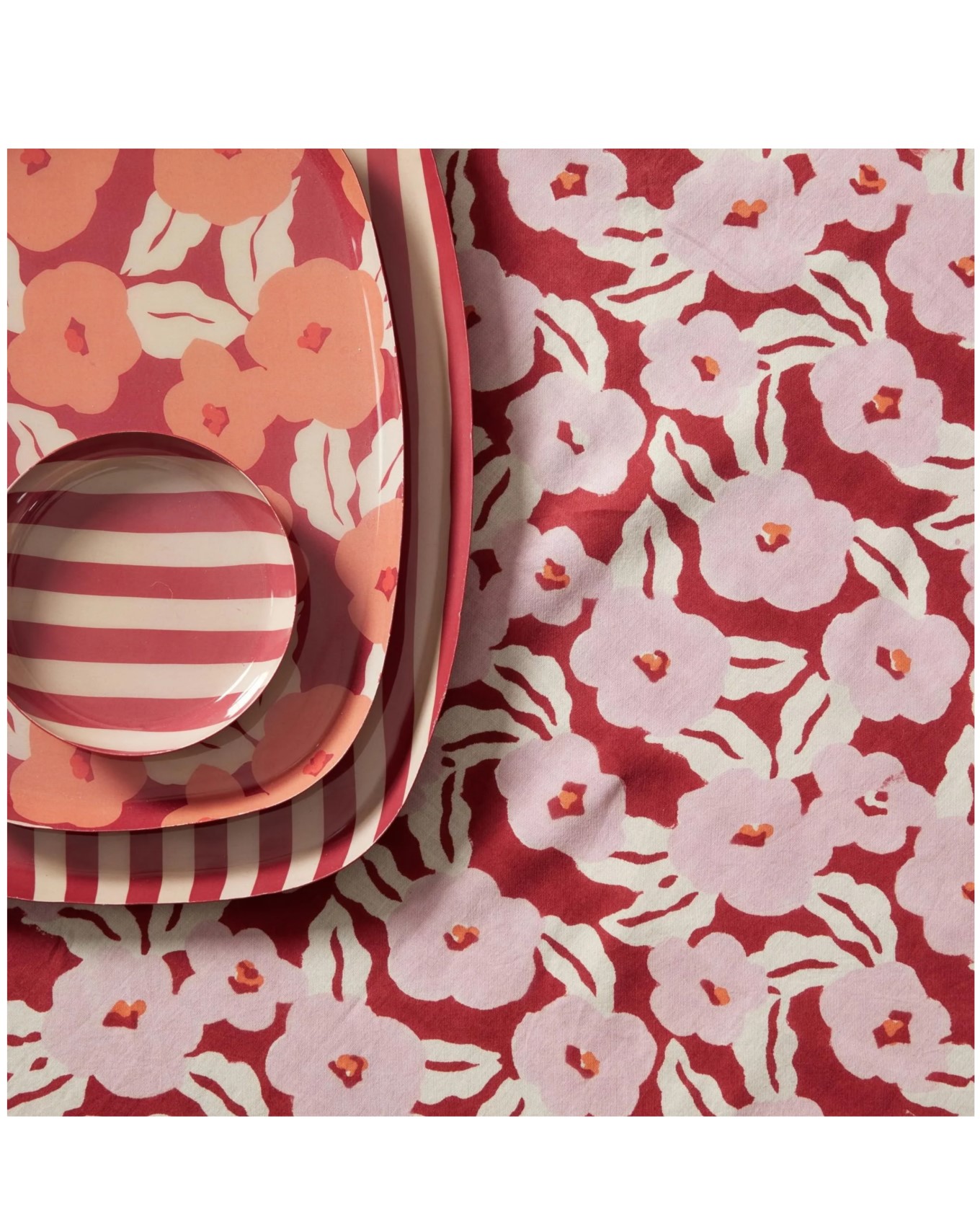 Tray Coffee 30 cm - Stripes Burgundy3